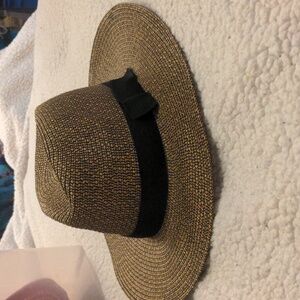 Pugs Brown and Black Large Brim Fedora Sunhat. One Size. NWOT